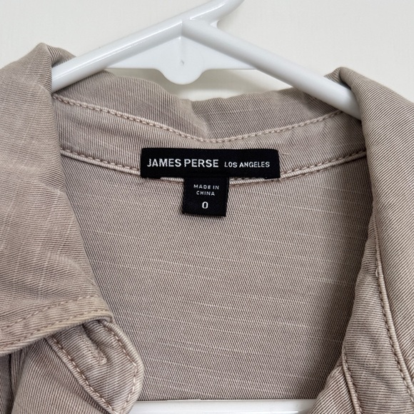 James Perse Taupe Button-Front Jumpsuit - Picture 2 of 12